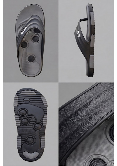 Twinsole-flex Çift Katmanlı Anatomik Tabanlı Kaymaz Ve Esnek Erkek Parmak Arası Terlik Plaj Ve G... Antrasit