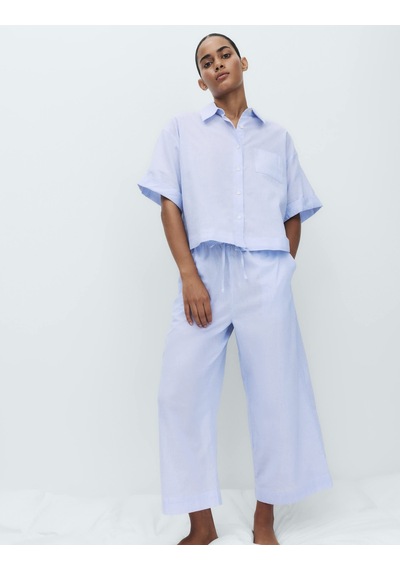 Marks & Spencer Pamuklu Pijama Üstü T37003740T Mavi