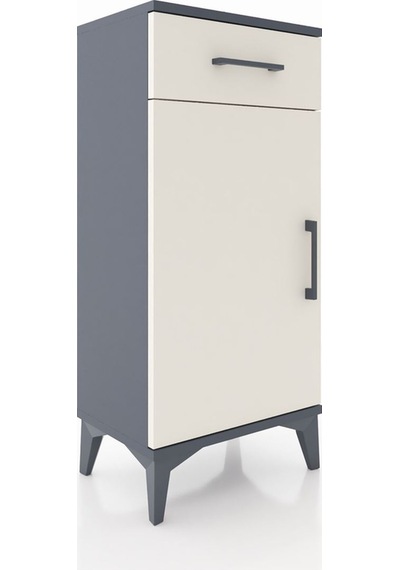 Arges Komodin 2 Raflı Tek Çekmeceli Tek Kapaklı 44x30x96 Antr... Antrasit