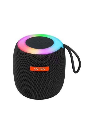 Sh-309 Mini Taşınabilir Renkler Led Işık Bluetooth Hoparlör Siyah - 854519511