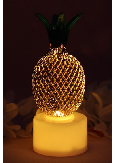 Şirin Gece Lambası Minik Gold Ananas Dekoratif Led Lamba Tekli Gold