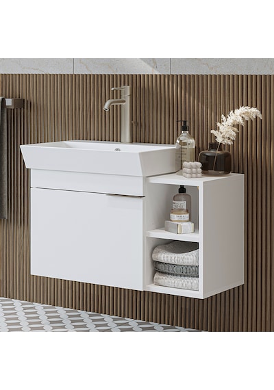 Likya Tek Kapaklı Açık Raflı Lavabolu 82 Cm Banyo Dolabı Alt, Lavabolu Alt Banyo Dolabı Beyaz Likya Tek Kapaklı Açık Raflı Lavabolu 82 Cm Banyo Dolabı Alt, Lavabolu Alt Banyo Dolabı Beyaz