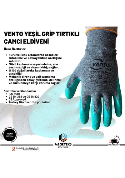 Vento Yeşil Grip Eldiven V55 12 Adet