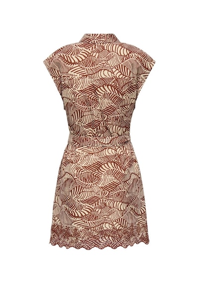 ONLY Onllou Lıfe Emb S/s Shırt Dress Ptm Kiremit Cok Renklı