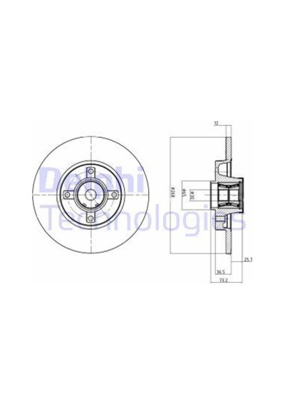 DELPHI BG9053RSC ARKA FREN DİSKİ (DISKI) ADET C4 GRAND PICASSO-C