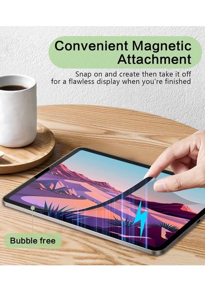 Apple Uyumlu iPad Pro 12.9" Inç 6.nesil 2022 M2 Inç Ekran Koruyucu Magnetic Mıknatıslı Kağıt Hissiyatlı