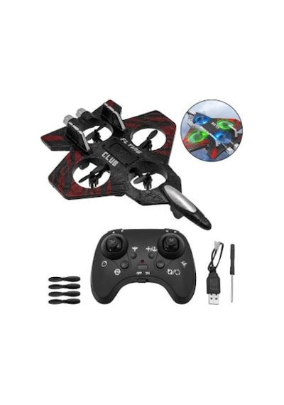 Uzaktan Kumandalı Köpük Uçak 25 Cm Cz01 Led Işıklı Rc Drone Uçak 2.4ghz Şarjlı Takla Özellikli