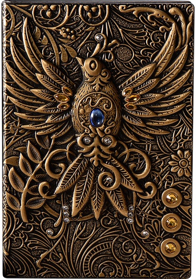 Deri Defter 3D Kabartmalı Adam-Bronz