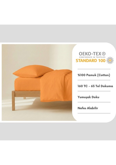 Prime Sleeks %100 Pamuk Yastık Kılıfı 2 Adet - Turuncu - 50x70cm Turuncu