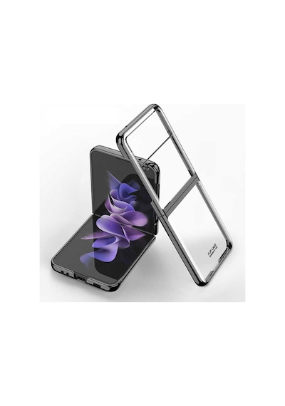 Galaxy Z Flip 3 Kılıf Zore Kıpta Kapak Siyah