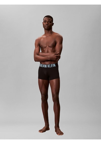 Calvin Klein Trunk 3pk-14966 Black W/ Harbor Mist Logo/ Black W/