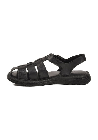 Pierre Cardin Siyah Hakiki Deri Erkek Günlük Sandalet Pc-7462 M