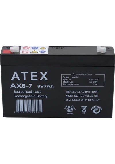 Atex Ax6-7 6v 7ah Akü