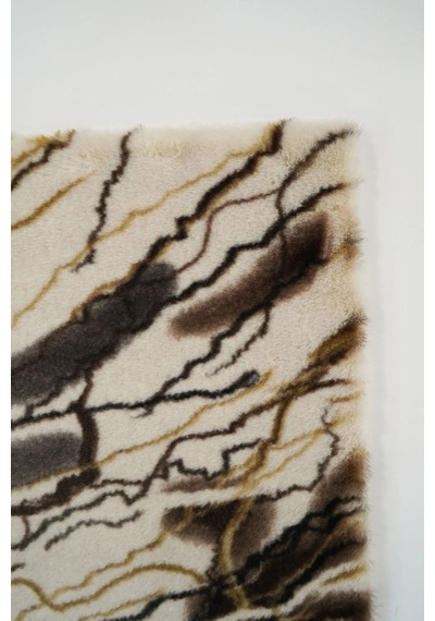 Prizma Halı Marble Peluş Halı Kahve Düz Kesim