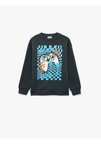 Koton Uzun Kollu Bisiklet Yaka Baskılı Şardonlu Pamuklu Sweatshirt Antrasit 7wkb10405tk Koton Uzun Kollu Bisiklet Yaka Baskılı Şardonlu Pamuklu Sweatshirt Antrasit 7wkb10405tk
