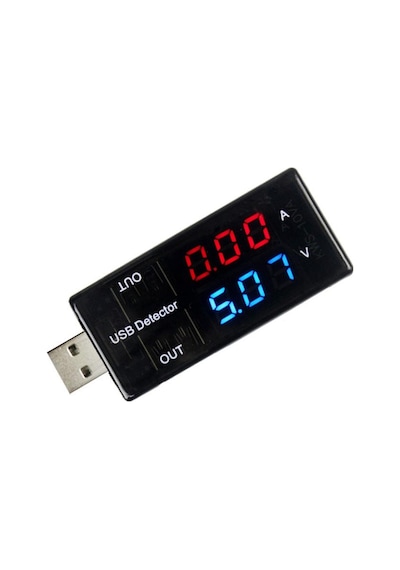 USB Akım Gerilim Test Cihazı Volt Amper Ölçer Çift USB Çıkışlı