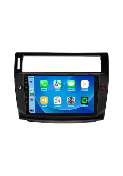 Citroen C4 2005-2010 Siyah 4gb Ram 32gb Hafıza 4 Çekirdek Carplay Kamera Android Multimedya 9"