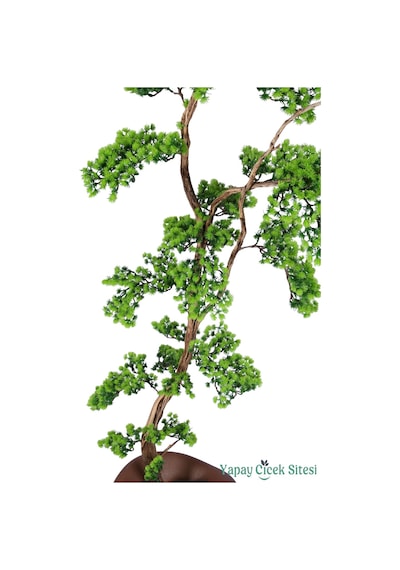 Yapay Çiçek Sitesi Fiber Saksıda Doğal Gövdeli Bonsai Yapay Ağaç 170 Cm Yeşil
