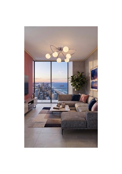 E27 Duy Modern 6'lı Ahtapot Altılı Kollu Krom Kaplama Ayna Efektli Salon Avizesi Mat Opal Beyaz Top Camlı Tasarım Salon Yatak Odası Oturma Odası Yarı Sarkıt Avize Siyah