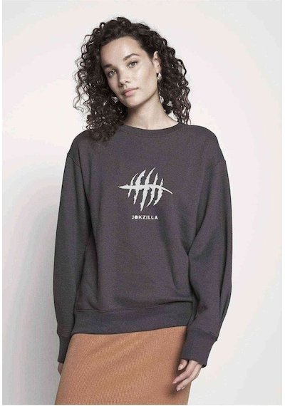 Jokzilla Logo Baskılı Füme Antrasit Kadın Sweatshirt