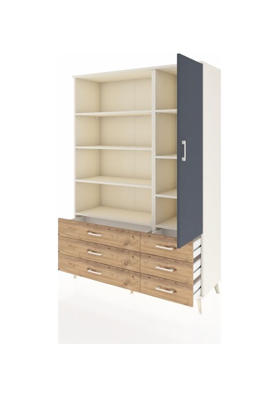 Hyperion Dolap 8 Raflı 6 Çekmeceli Tek Kapaklı 132x44x195 Aytaşı-antrasit/çam Antrasıt/atlas Çam Hyperion Dolap 8 Raflı 6 Çekmeceli Tek Kapaklı 132x44x195 Aytaşı-antrasit/çam Antrasıt/atlas Çam