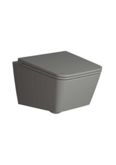 VitrA Equal Rim-ex Asma Klozet Ve Soft Kapak Takımı, Clean, Mat Taş Gri, 7245b476-0090+119-076-009 Diğer