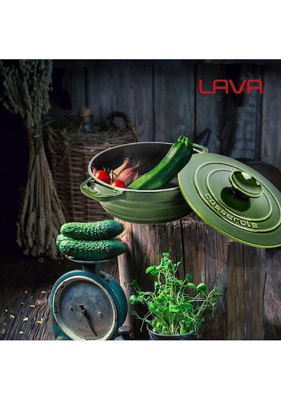 Lava Döküm Yuvarlak Tencere Döküm Demir Kapak Experience Majolik Serisi Çap(Ø)28cm