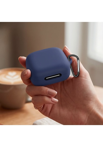 Caseonn Anker Soundcore P31i Kılıf Askı Aparatlı Mat Silikon Lacivert