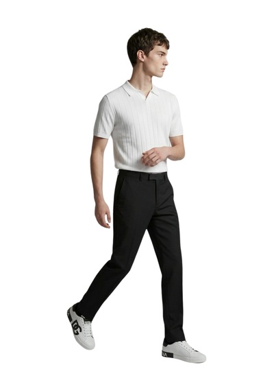 Anthony Jackson Premium Erkek Triko Polo Yaka T-shirt Ravello Beyaz