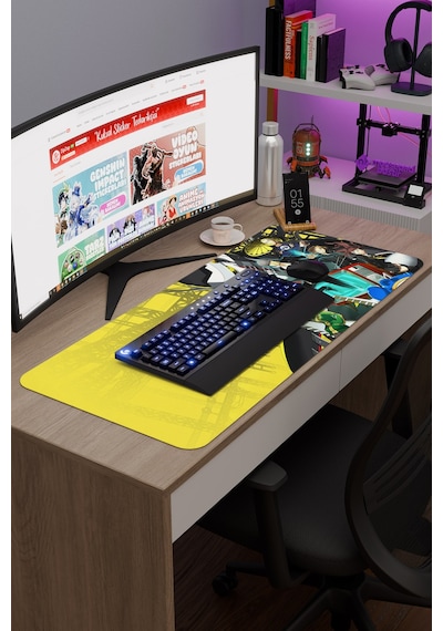 Persona 4 Kaymaz Dikişli Kauçuk Oyuncu Mousepad V1 - 90x40 Xxl Gaming Mouse Pad Fare Altlığı