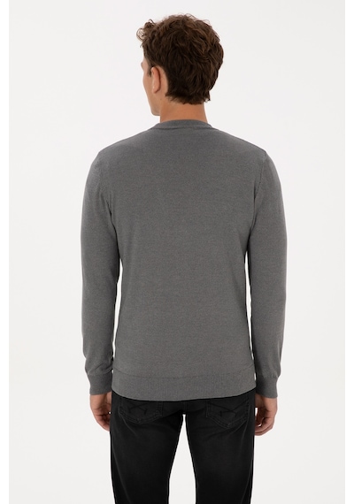 U.s. Polo Assn. Erkek Gri Melanj Hırka Triko 50313702-vr086 Gri Melanj