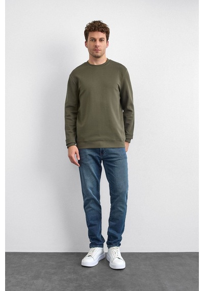 Backandbond Haki Regular Fit Bisiklet Yaka Sweatshirt
