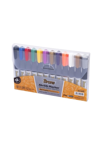 Brons Akrilik Marker Kalem 12'li