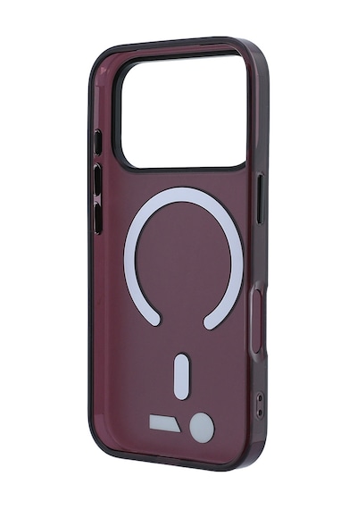 Apple iPhone Uyumlu 18 Pro Max Kılıf Bmw Lisanslı M-safeli Metal Buton Tasarımlı Buzlu Iml Baskılı Kapak Bordo