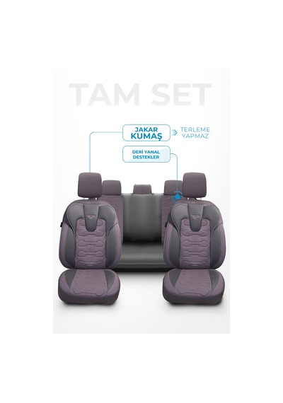 Füme - Füme Panda Sport Serisi Jakar Kumaş Oto Koltuk Kılıfı - Tam Set