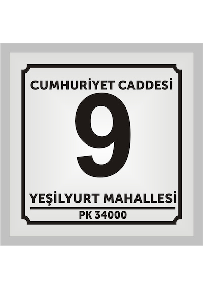 Kapı Ve Daire Numarası 10cmx10cm Aliminyum Metal Levhaya Baskı