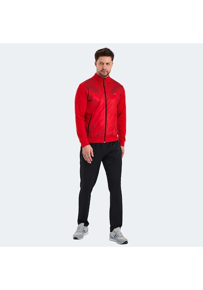 Slazenger RECOGNIZE Erkek Fermuarlı Dik Yaka Cepli Kırmızı Eşofman Takımı