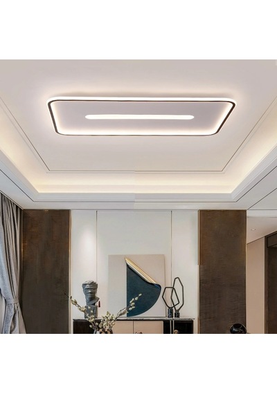 Eskitme Gold 60x90 cm Dikdörtgen 3000K Sarı Işık Led Tavan Lambası