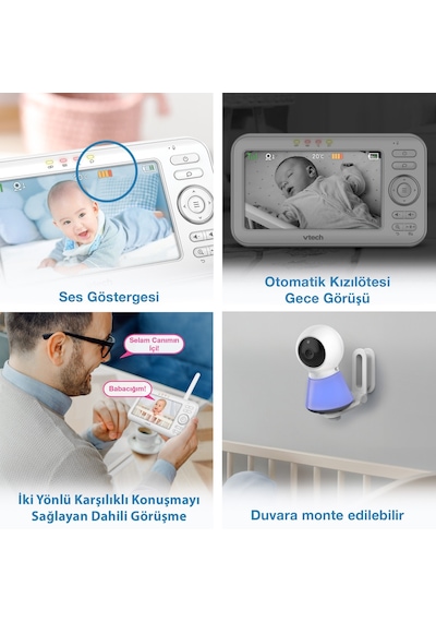 Vtech Uyarlanabilir Gece Lambalı 5 Görüntülü Bebek Monitörü - Vm5254