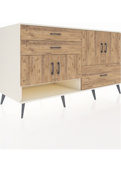 Kronos Konsol 3 Raflı 3 Çekmeceli 4 Kapaklı 176x59x99 Aytaşı-çam Aytaşı-çam