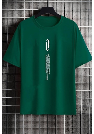 Unisex Aleman Rapero Baskılı Tasarım Tshirt Yeşil