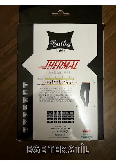 Tutku 0125 Erkek Termal Tayt İçlik Kışlık Tek Alt SiYAH