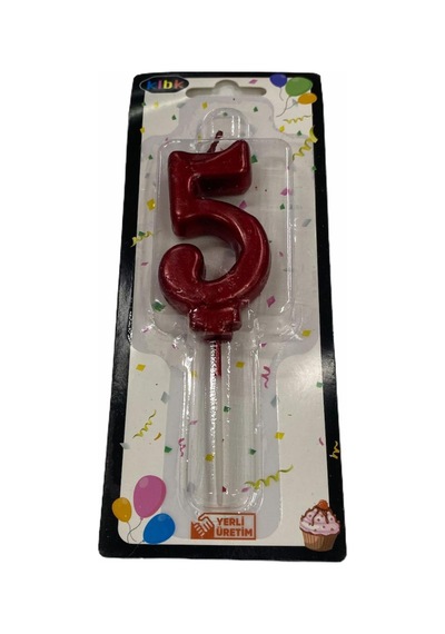 5 Yaş Yeni Kırmızı Rakam Mum