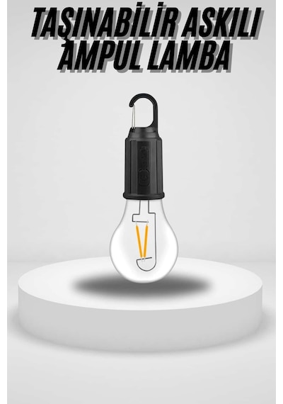 Taşınabilir Askılı Ampul Kamp Lambası Askılı Type-c Şarjlı Bahçe Lambası