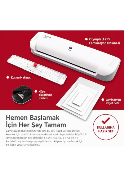A 210 Set 4 İn 1 Trend Laminasyon Makinesi Ve 15 Adet Pvc Film
