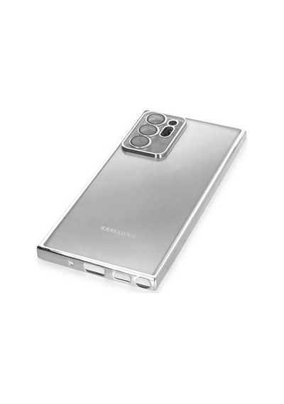Samsung Galaxy  Uyumlu  Note 20 Ultra Kılıf Razer Lensli Silikon - Gümüş Çokrenkli