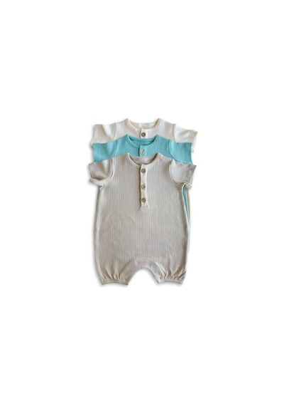 Stork Rito Unisex 3 Parça Kısa Kollu Alt Değiştirme Çıtçıtlı - Bebek Body Çok Renkli