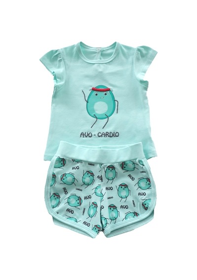 Çarşınet Piero Kids | Kız Bebek Ikili Takım Şortlu Avocardio Alt Üst Takım (426355573) Mint Yeşili