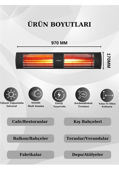 Hottable Supreme 3000 W Infrared Dış Ortam Isıtıcı