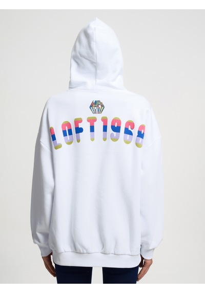Oversize Kadın Sweatshirt Beyaz